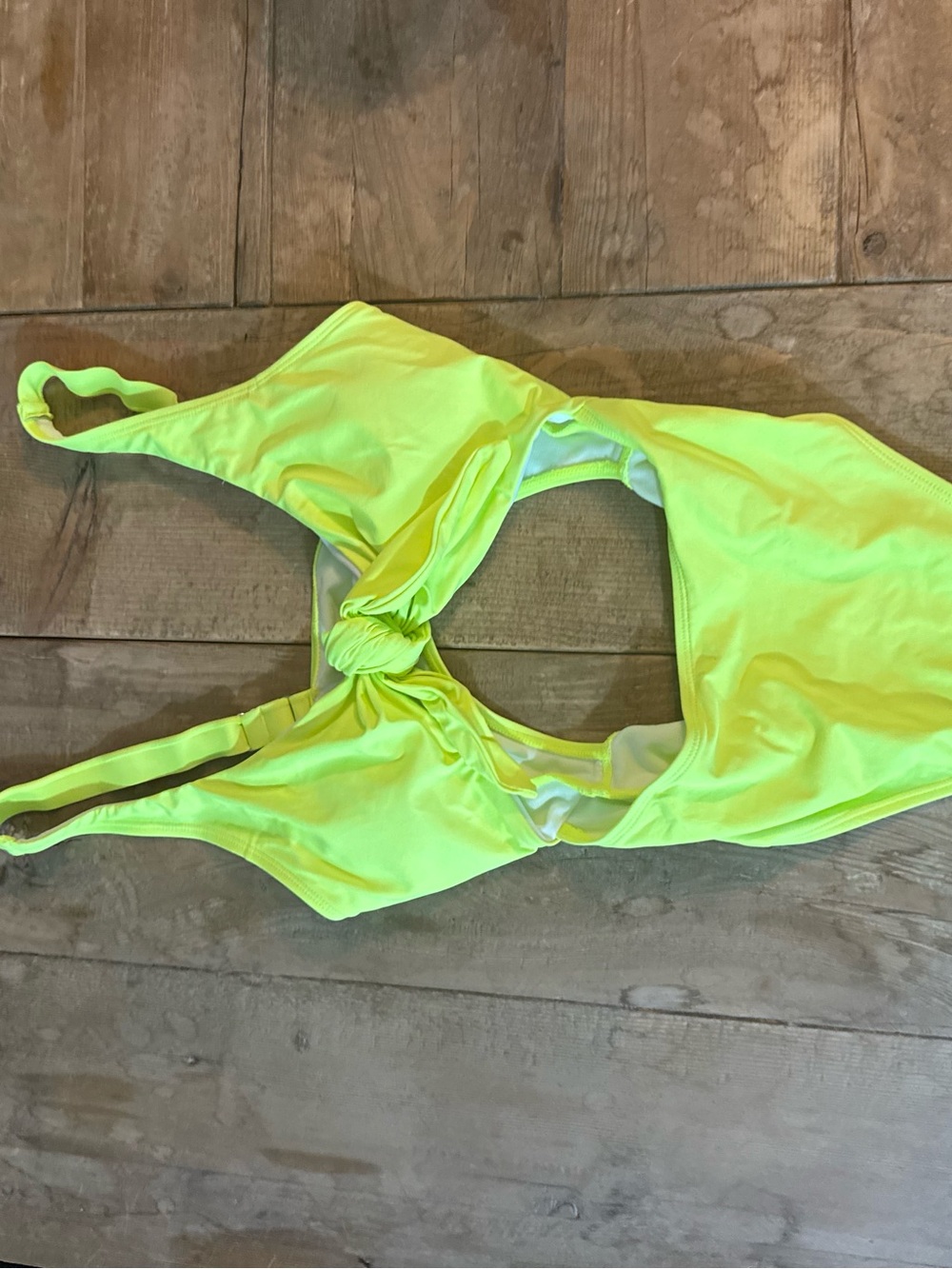 Mono B Neon Yellow One-Piece Swimsuit with Front Knot